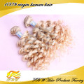 Remy Indian Hair Color #613 Human Hair Blonde Hair Weaves Curly